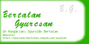 bertalan gyurcsan business card